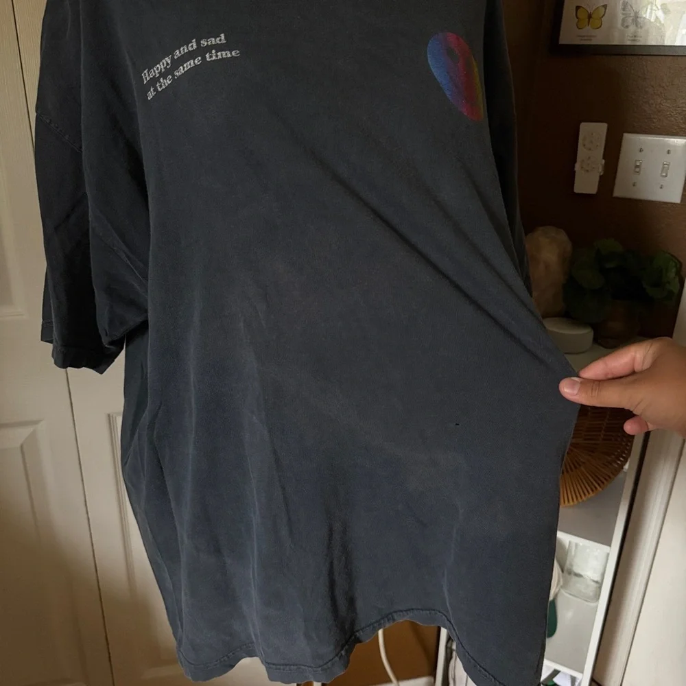 Comfort Colors Stone Wash “Happy and Sad at the Same Time” Graphic Tshirt / XL - Picture 10 of 10